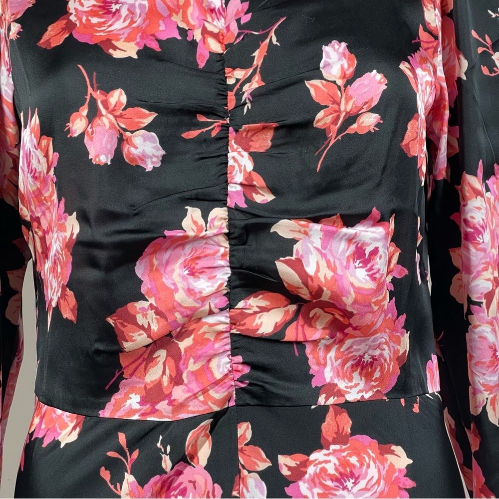 J.Crew Featherweight Satin Midi Dress in Midnight Rose - Picture 6 of 13